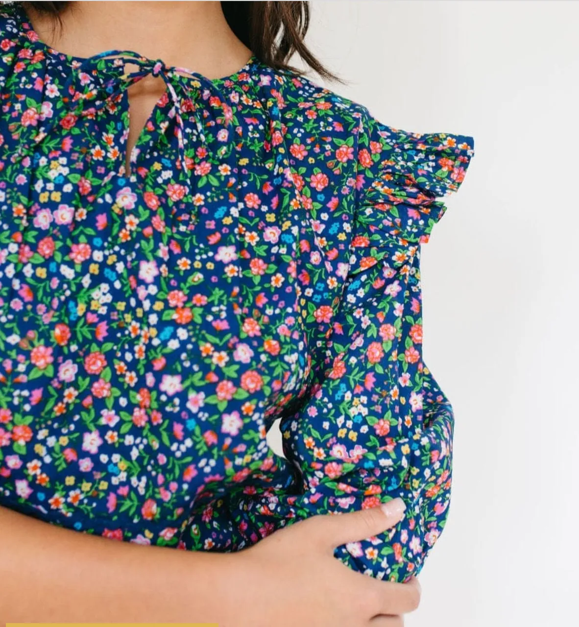 D Navy Floral Naples Top