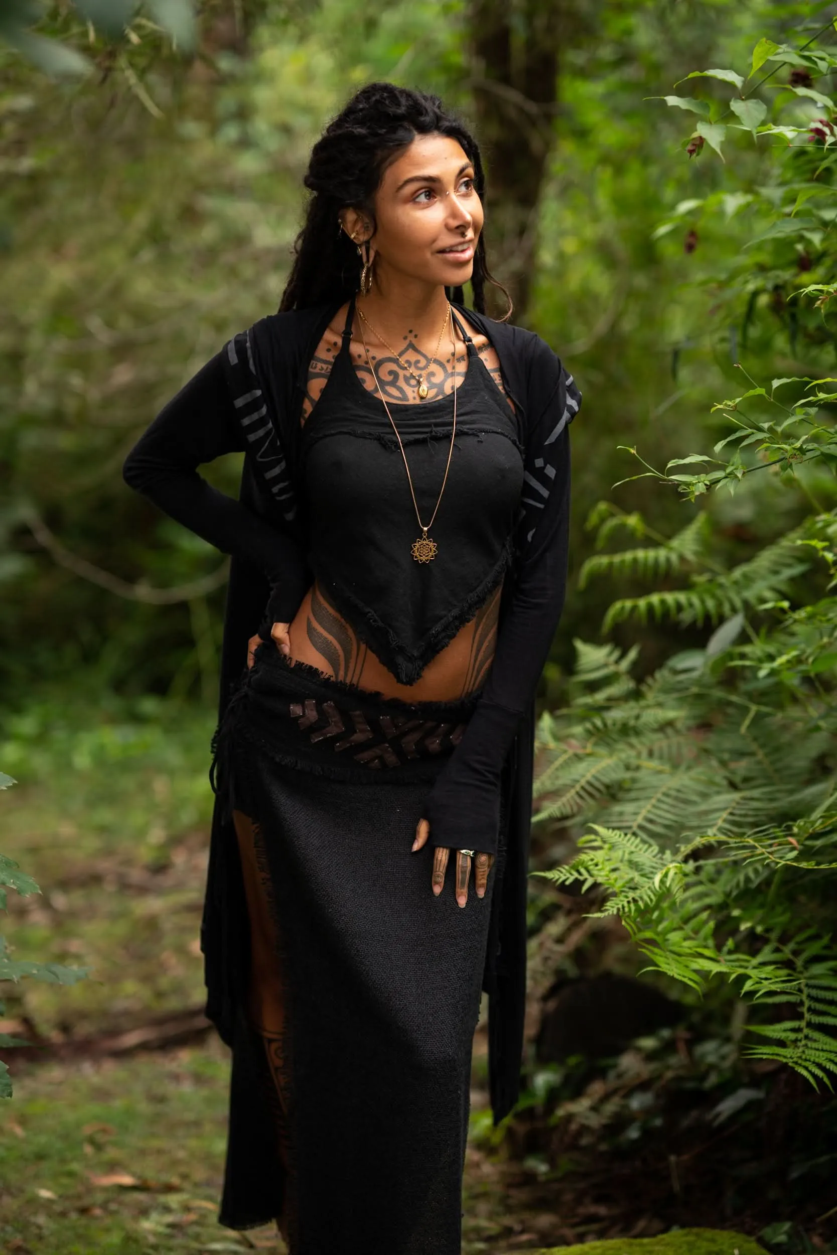 Daenerys Natural Cotton Skirt - Black