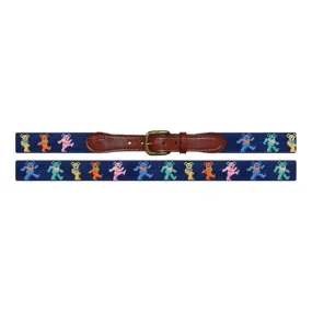 Dancing Bears (Dk Navy) Needlepoint Belt