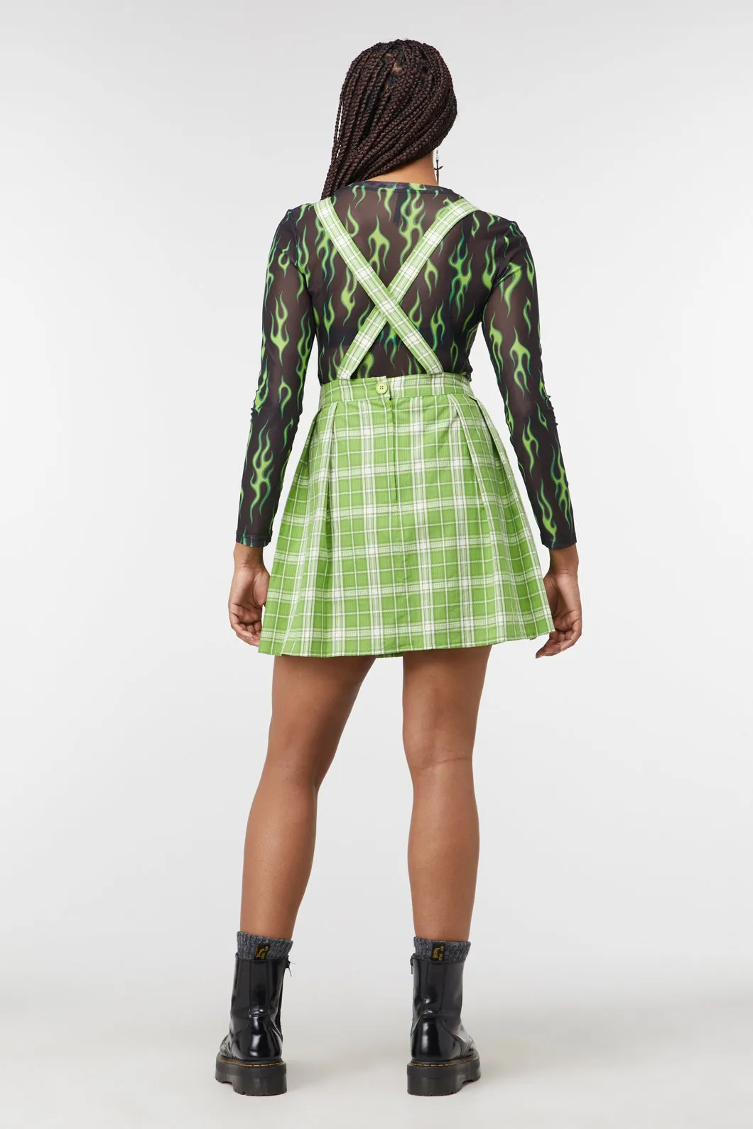 Dazed Tartan Pleat Pinny