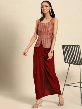 Dhoti Skirt with Long peplum top