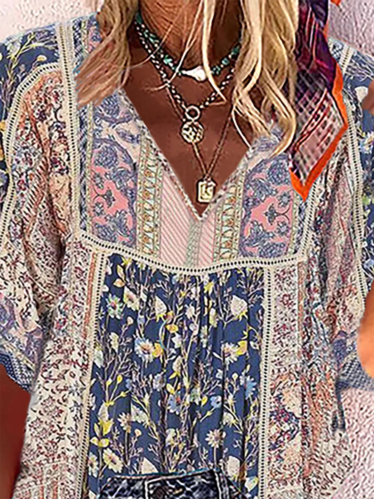 Dunnmall Plus size Boho Casual Shirts & Tops