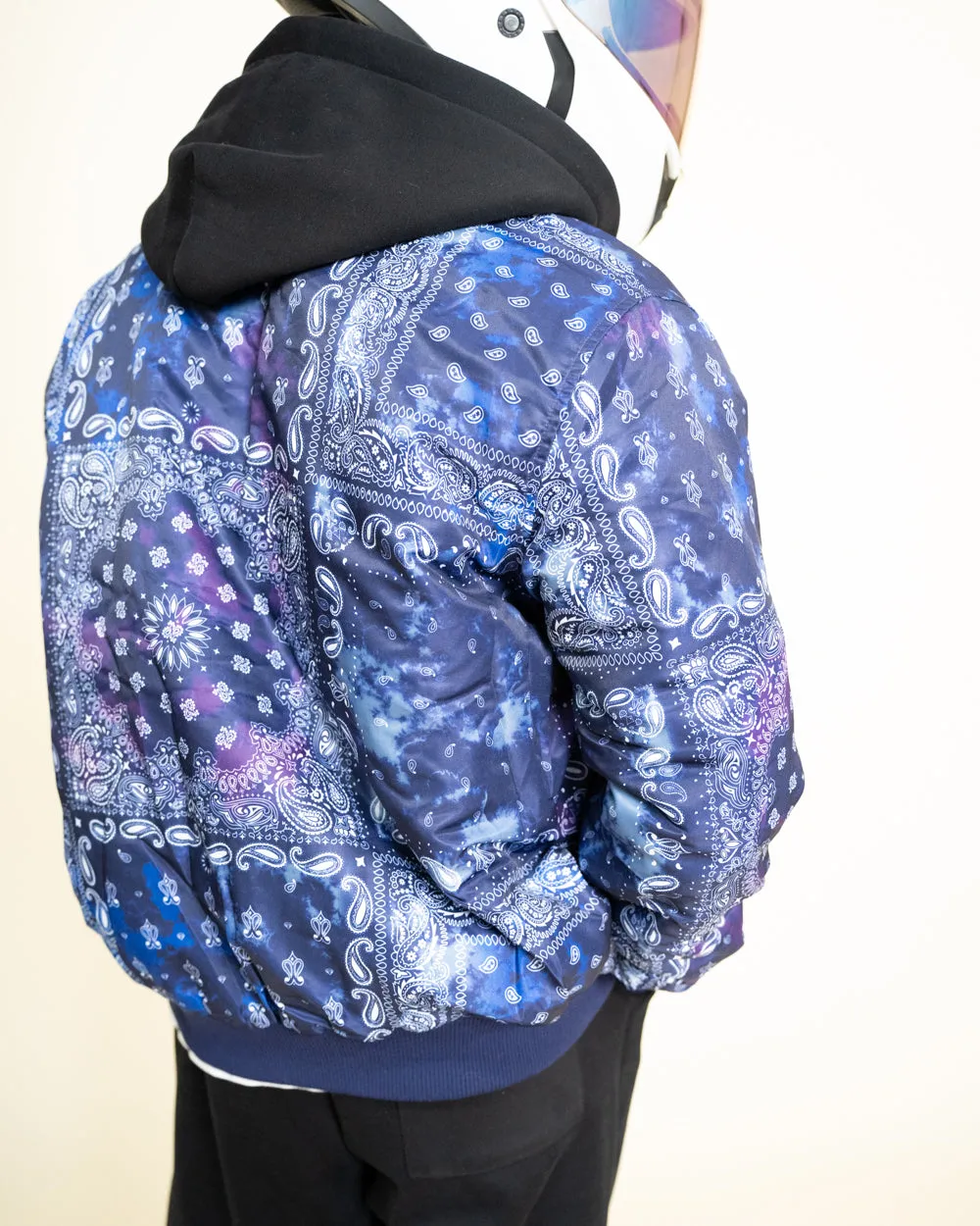 EPTM TIE DYE BANDANA BOMBER JACKET-NAVY