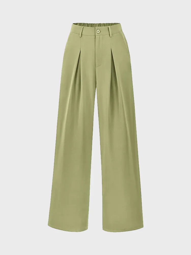 Euro Chic Wide-Leg Suit Pants