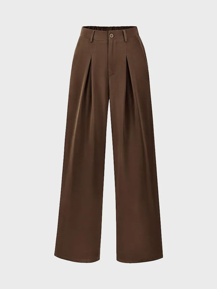 Euro Chic Wide-Leg Suit Pants