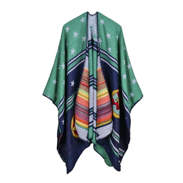 Fashion Winter Poncho Scarf - 6 Colors