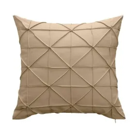 Fishnet Pleat Indoor/Outdoor Throw Pillow Khaki - Edie@Home