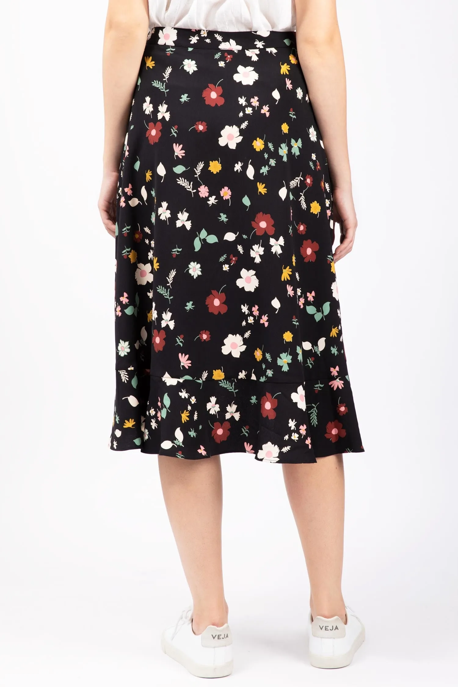 Floral Print Tie Waist Skirt