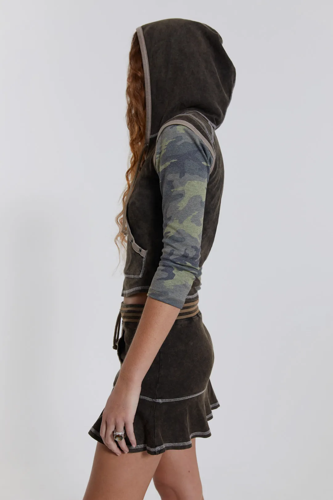 Freya Acid Wash Cap Sleeve Top