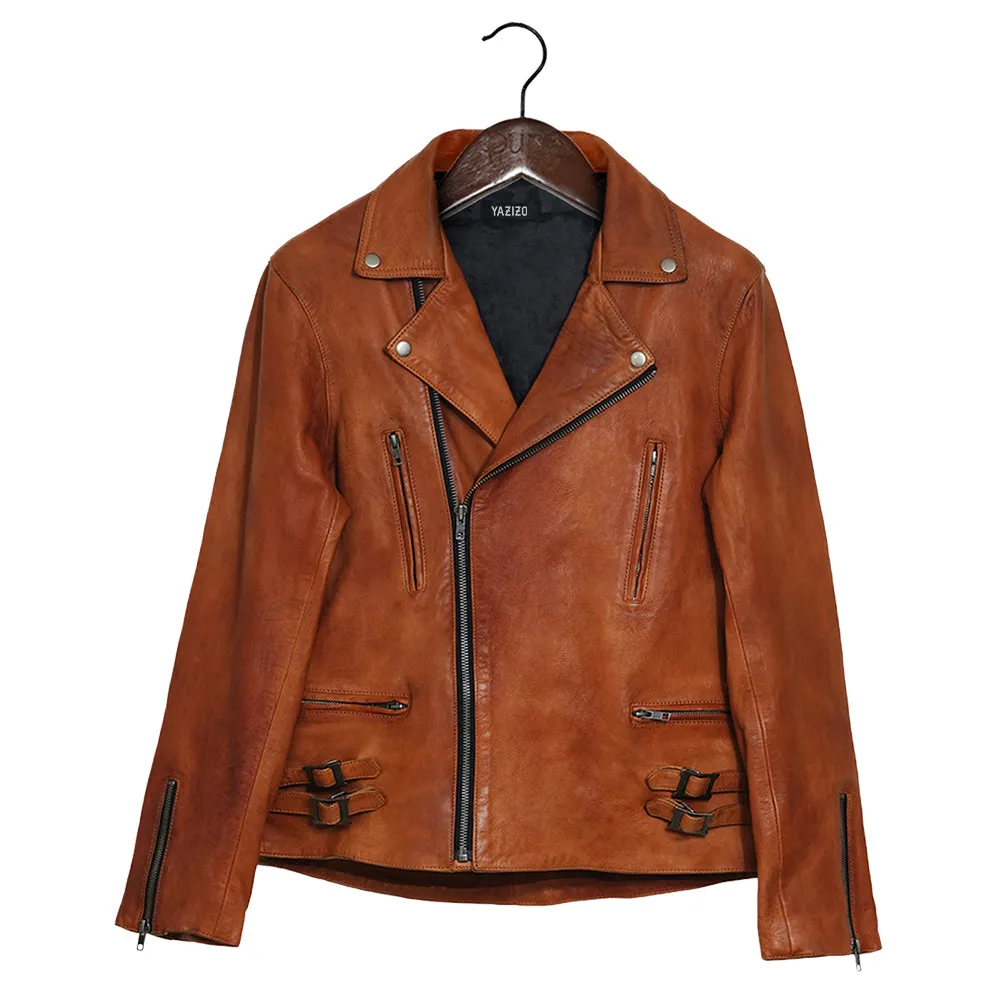 Frisco Motorcycle Easy Rider Camel Leather Jacket