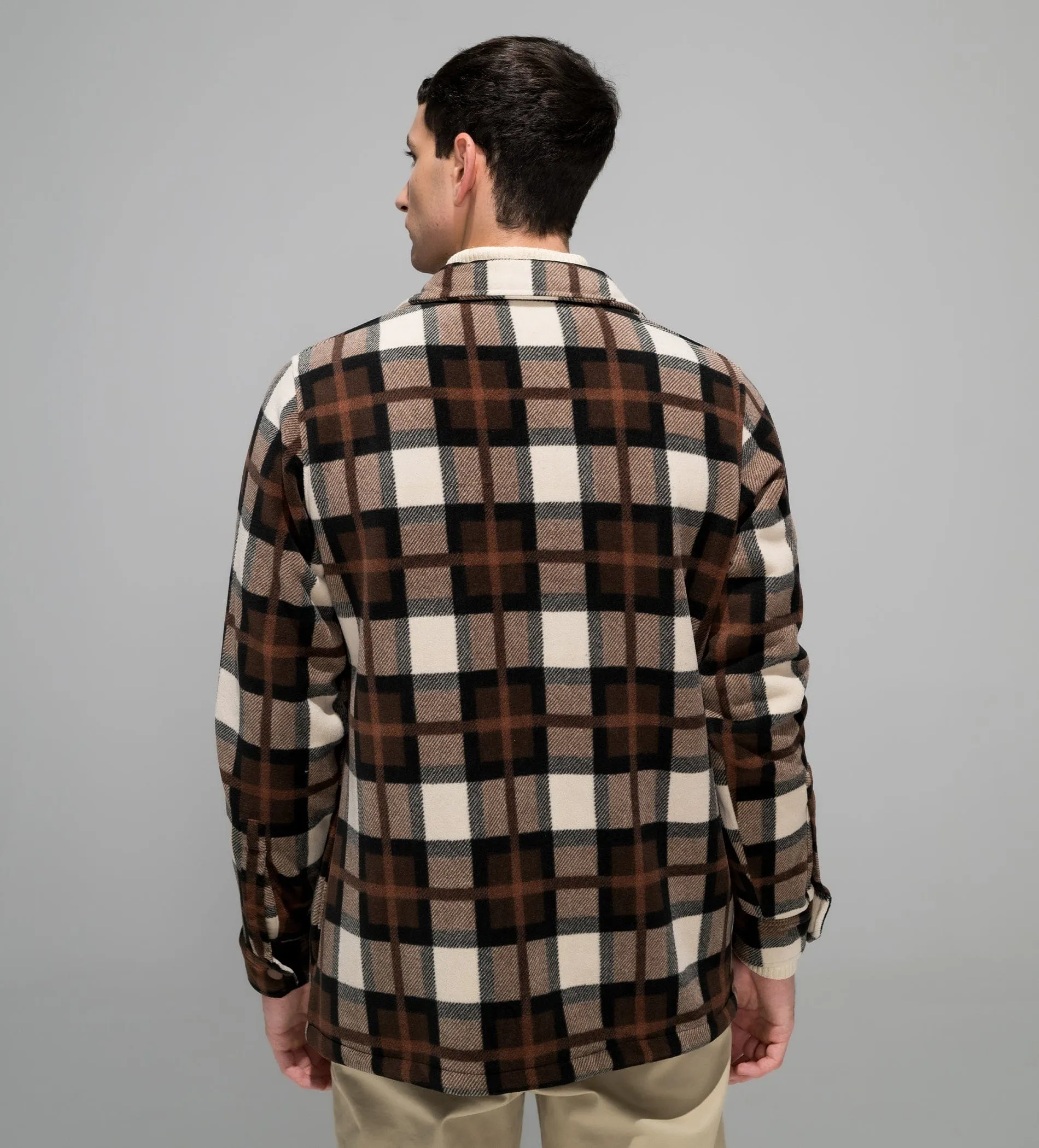 Fur-Layered Check Comfort shacket