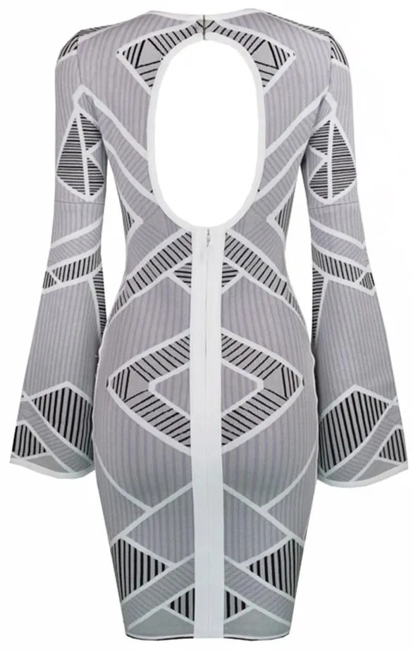 Geometric Print Bodycon Mini Dress