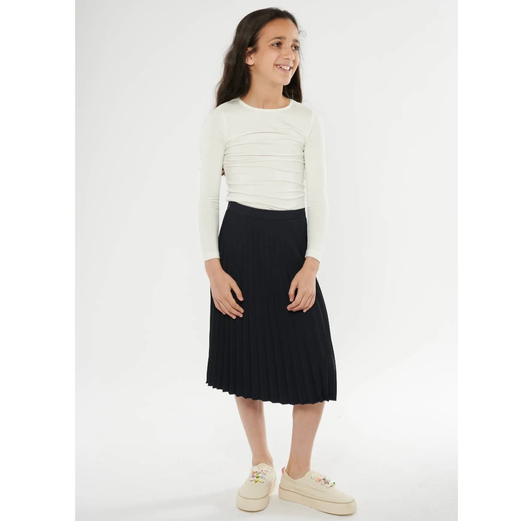 Girls Midi Pleated Skirt