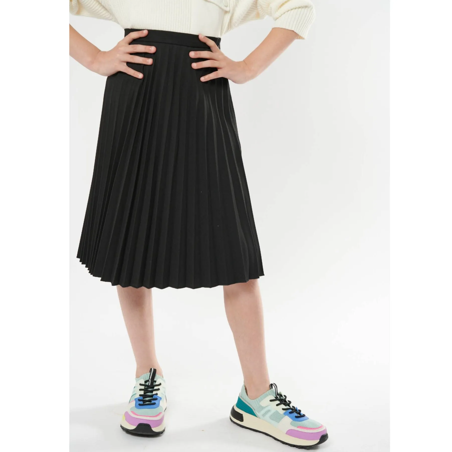 Girls Midi Pleated Skirt