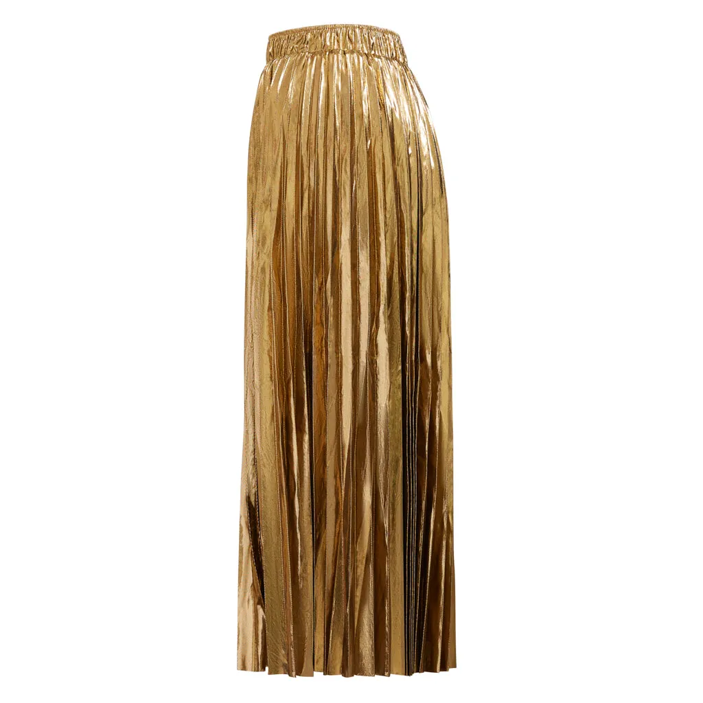 Gold Pleated Skirt