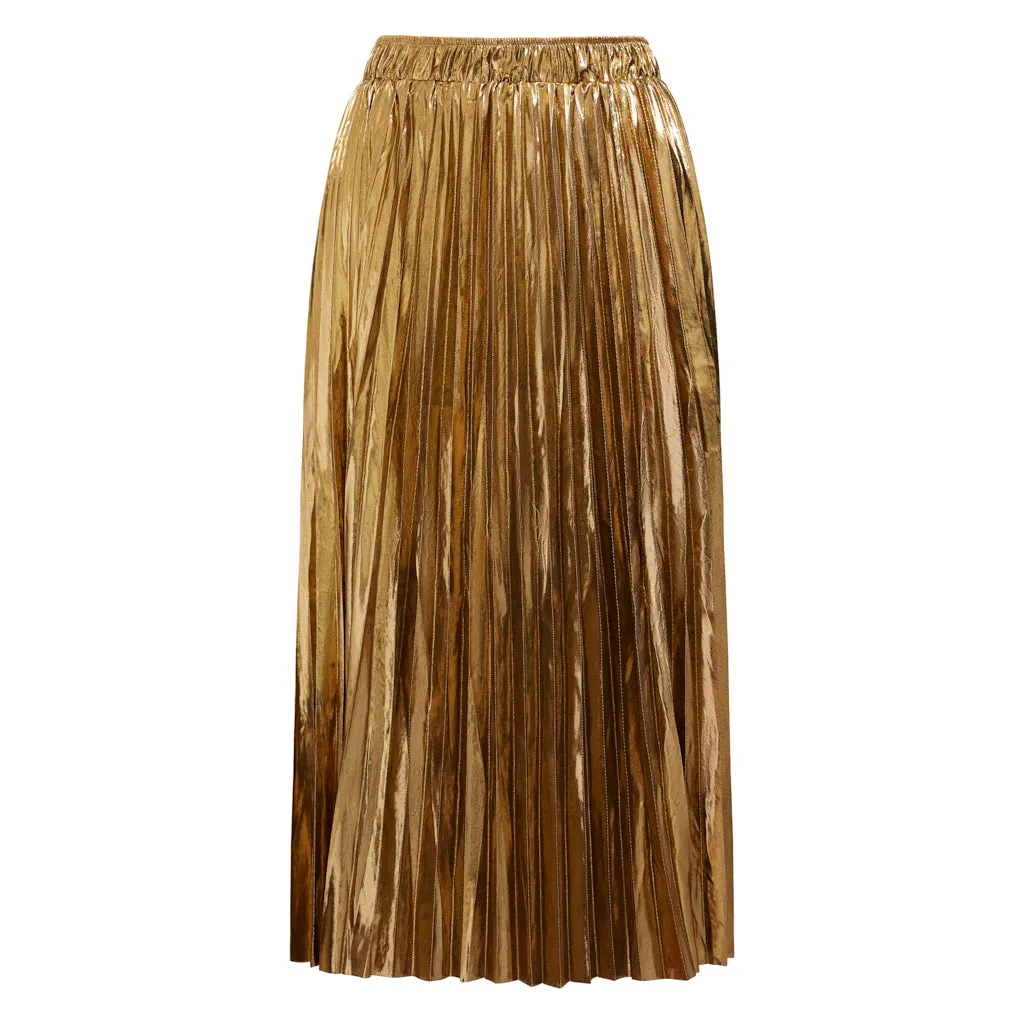 Gold Pleated Skirt