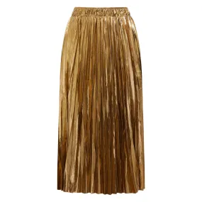 Gold Pleated Skirt