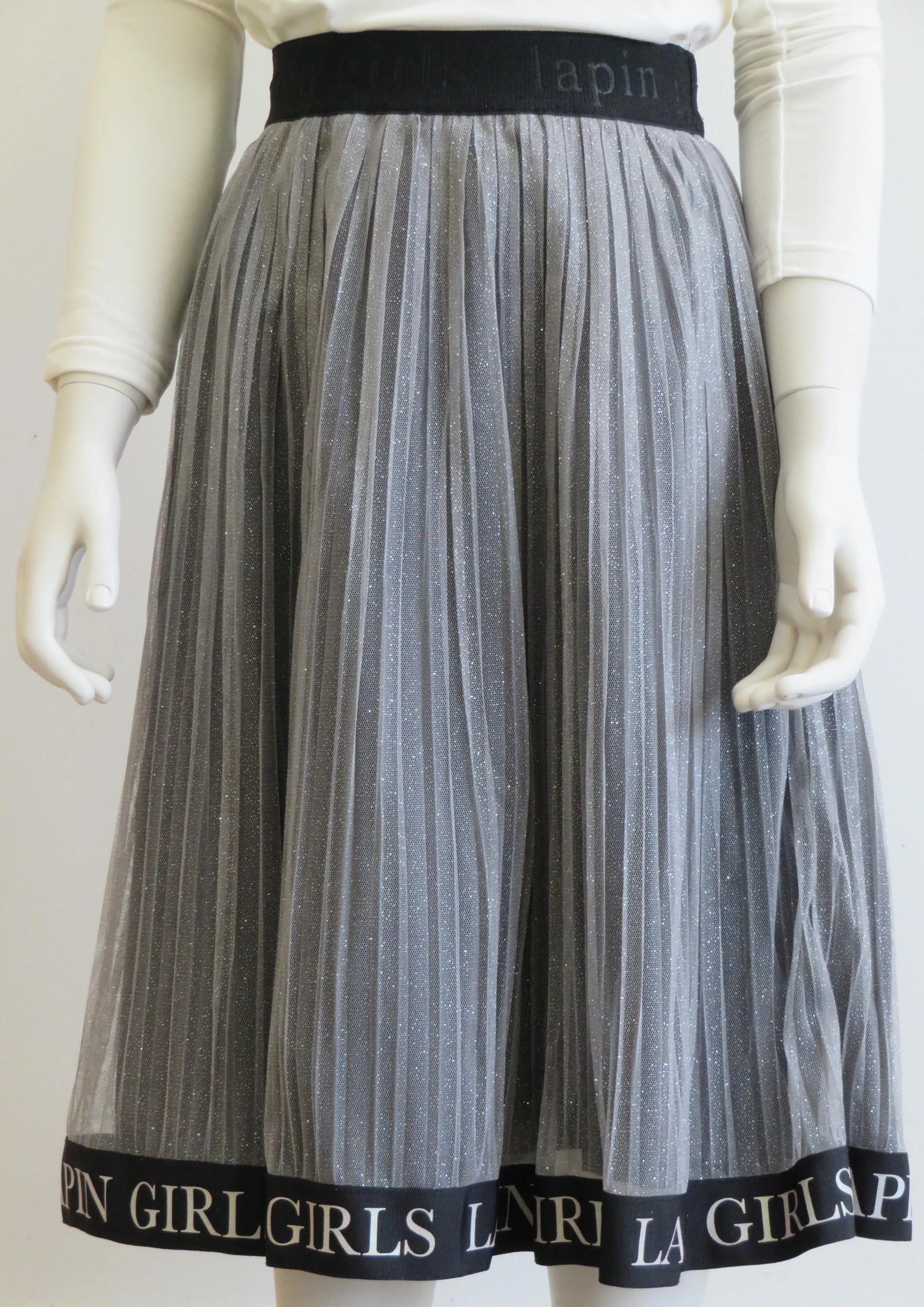 Grey sparkle tulle skirt