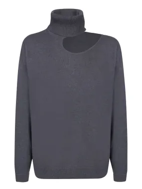 Grey Turtleneck Sweater in Cashmere Blend