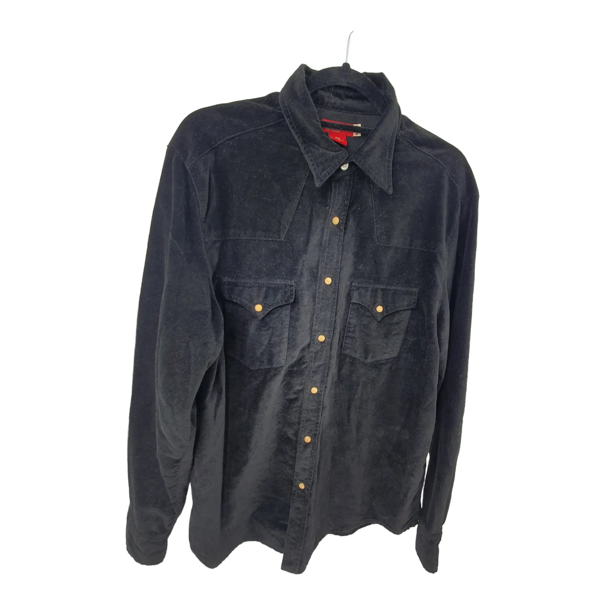 Guess Black Velvet style western shirt 100% cotton - Medium - Preloved