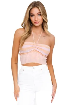 Halter Neck Sweater Crop Top