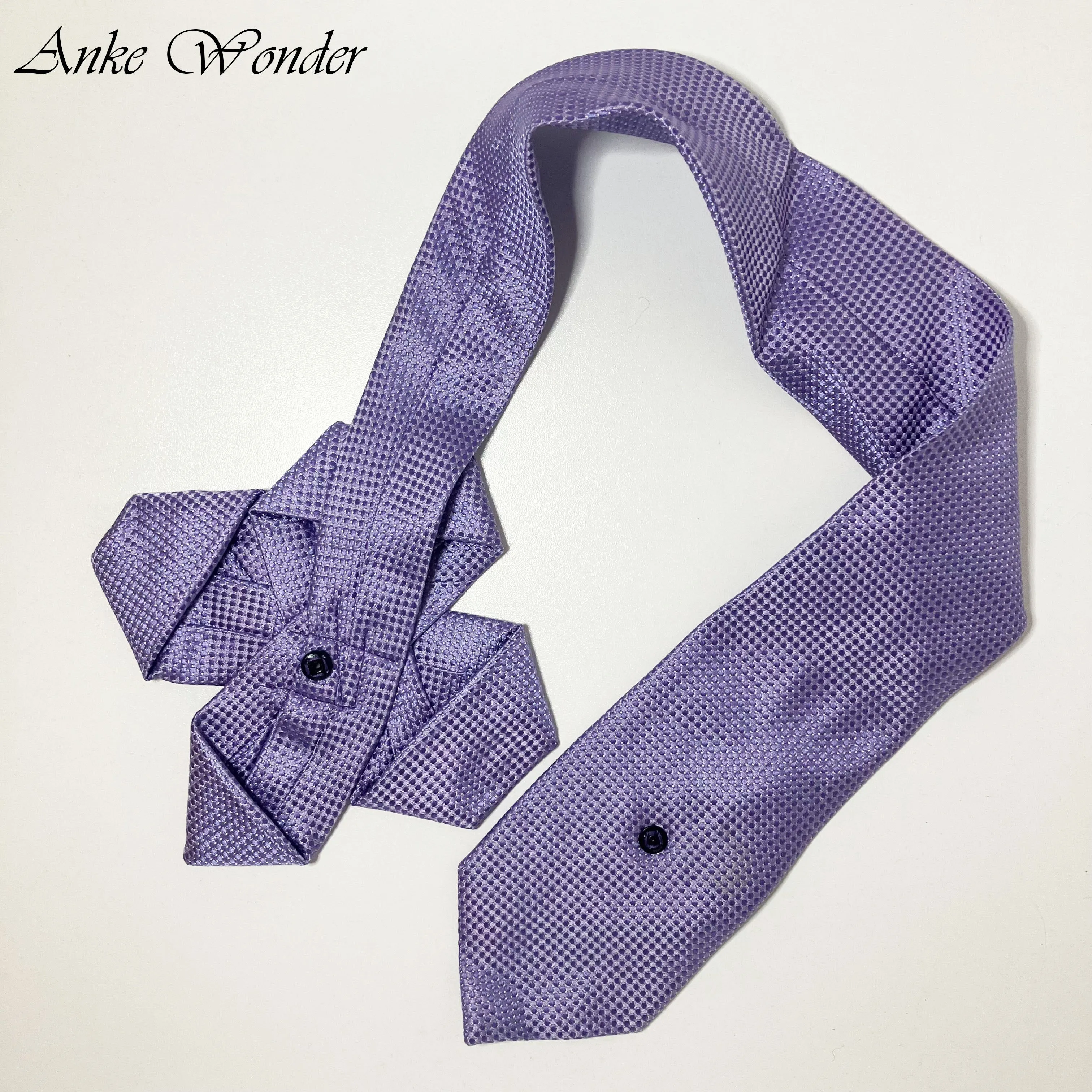 Handmade Women's Purple Silk Necktie – Floral Design, Upcycled