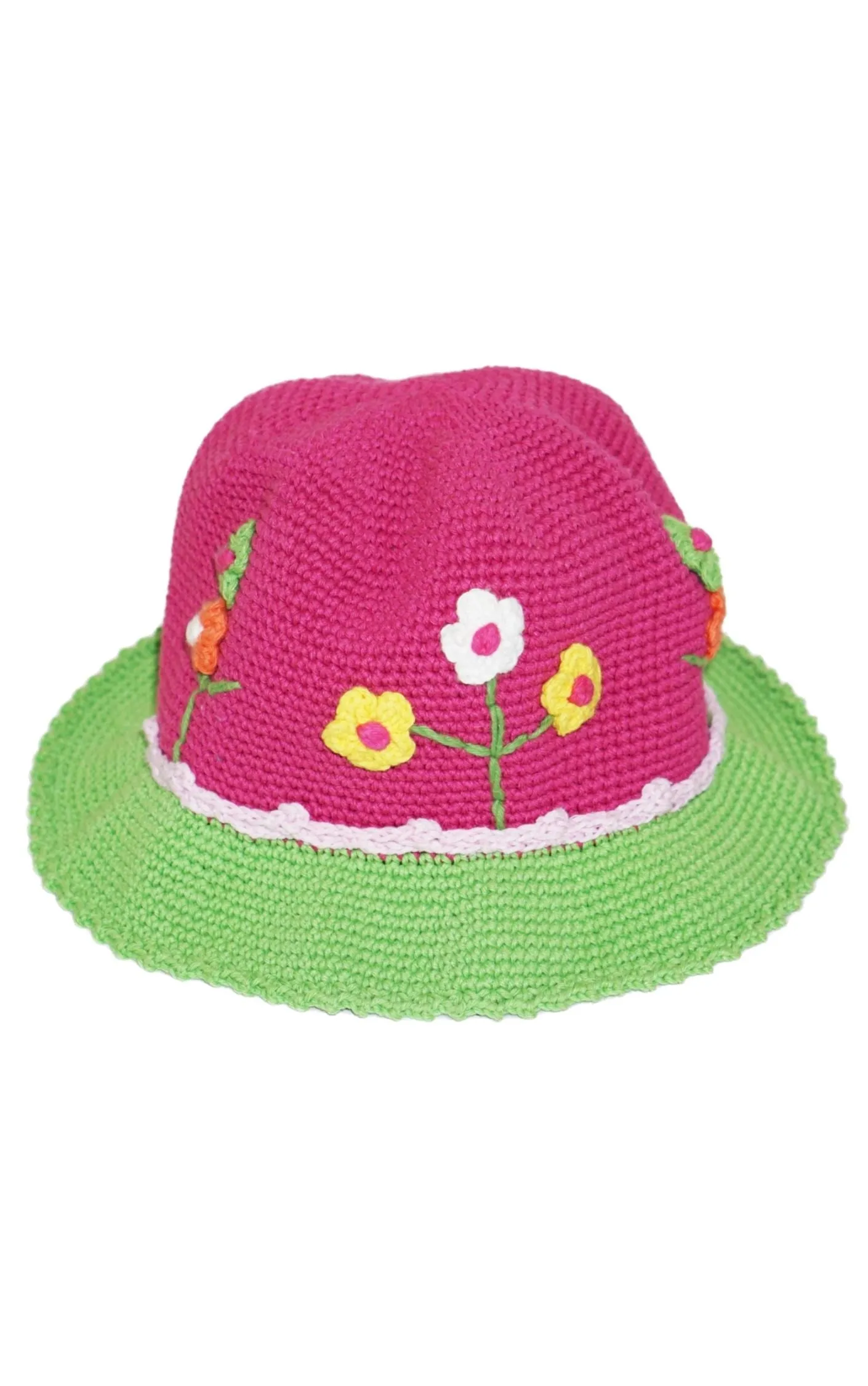 HANDMADE Y2K Custom Floral Crochet Knit Bucket Hat