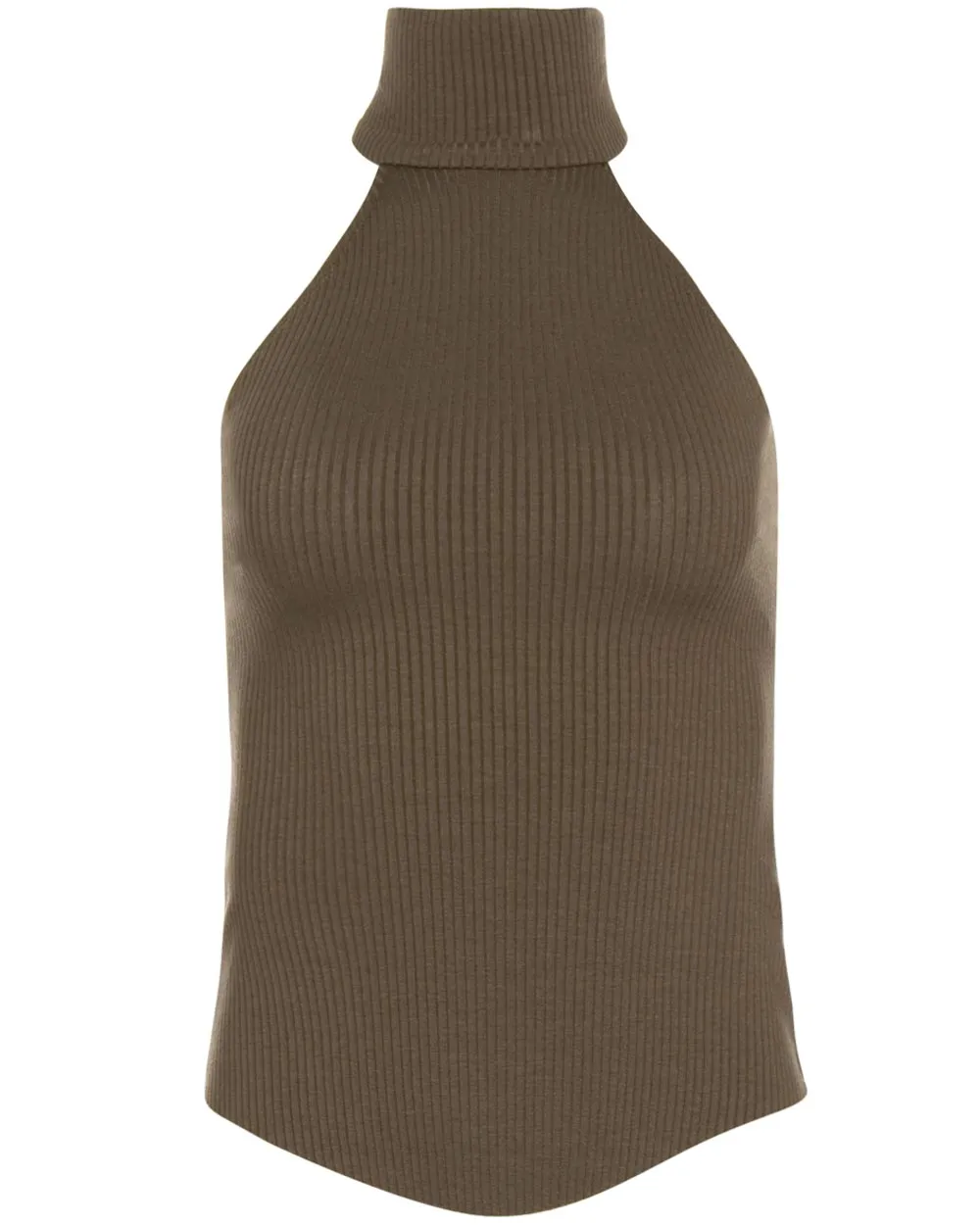 Hazel Ribbed Sleeveless Turtleneck Tank