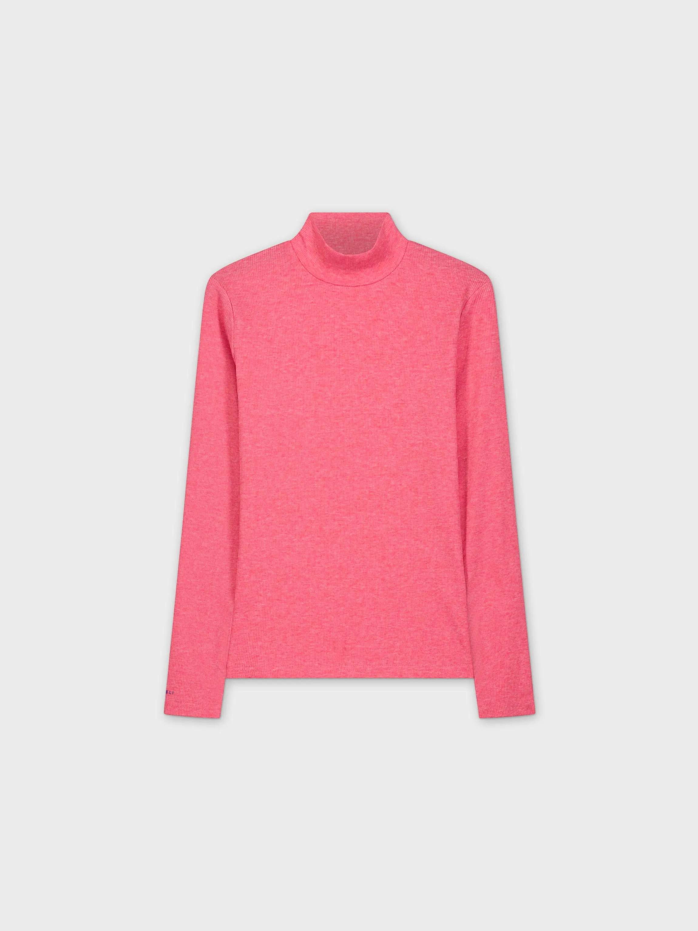 HEATHERED TURTLENECK-HOT PINK