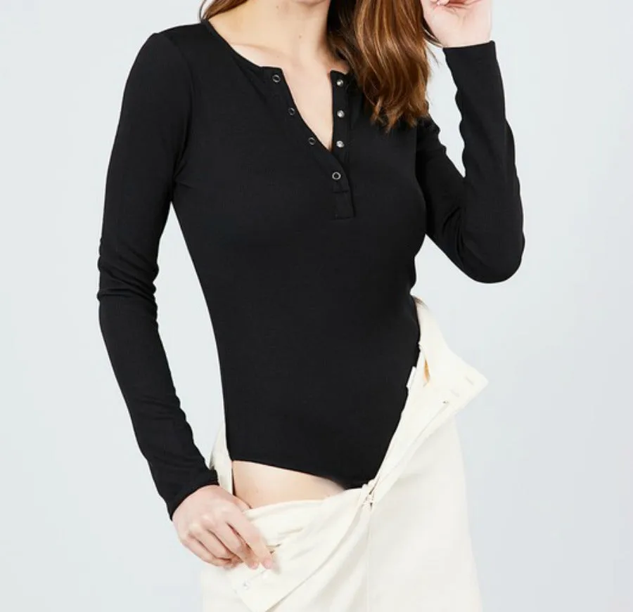 Henley Long Sleeve Bodysuit