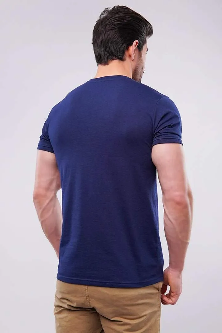 Henley T-Shirt - Navy Blue