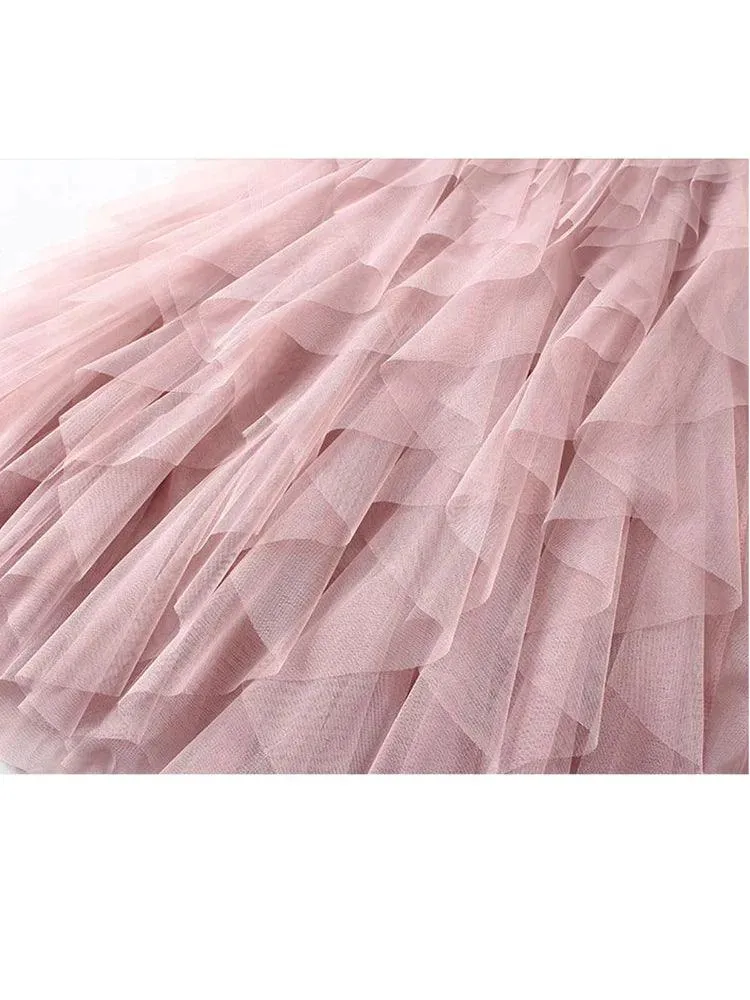 High Waist Pleated Mesh Skirt