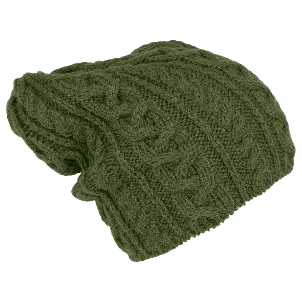 Highland 2000 Super Soft Alpaca Wool Slouch Oversized Beanie Hat - Olive