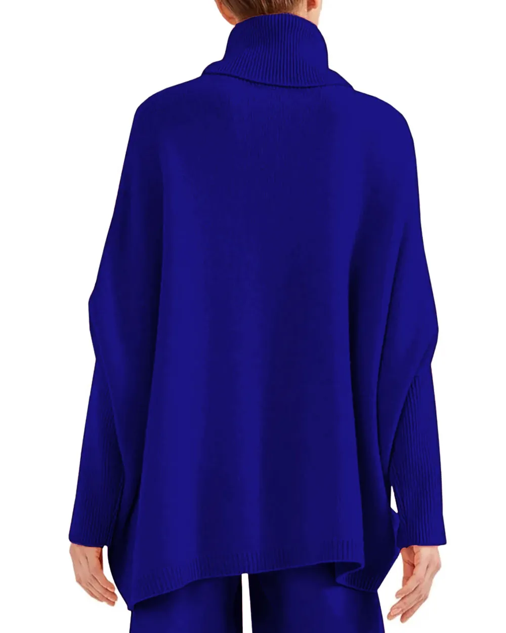 Indigo Cashmere Oversized Turtleneck Sweater