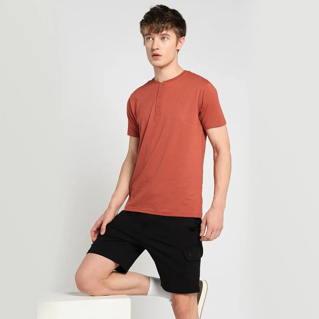 Infinia Men Stretch Henley T-Shirt