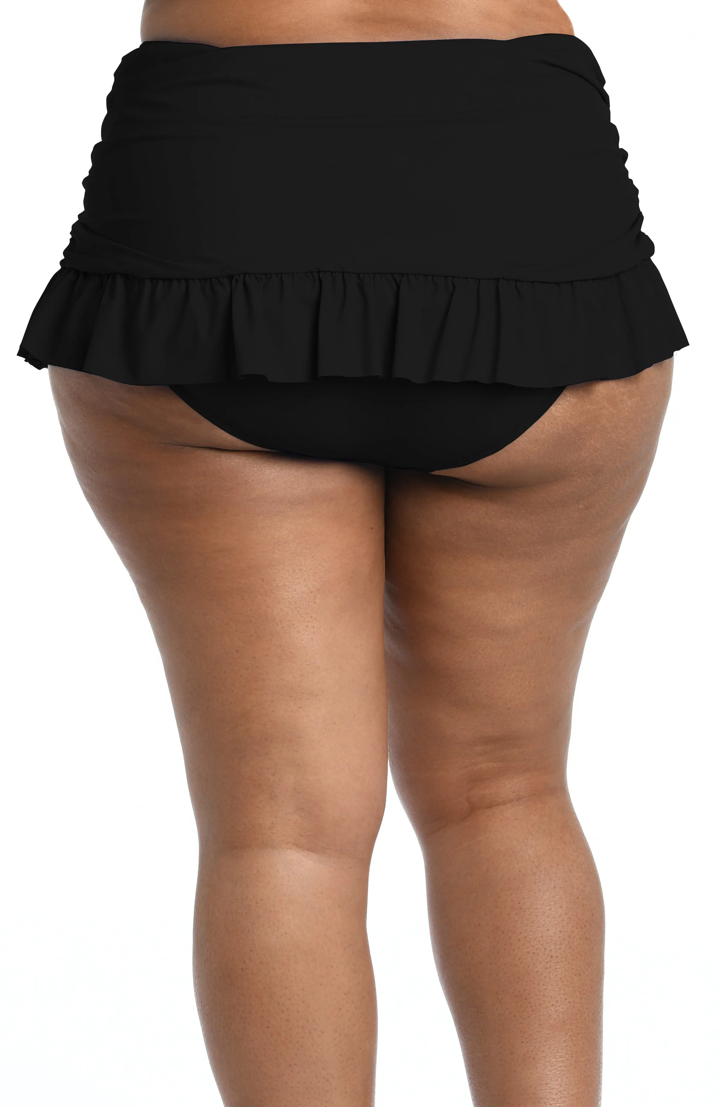 Island Goddess Ruffle Skirted Bottom - Black