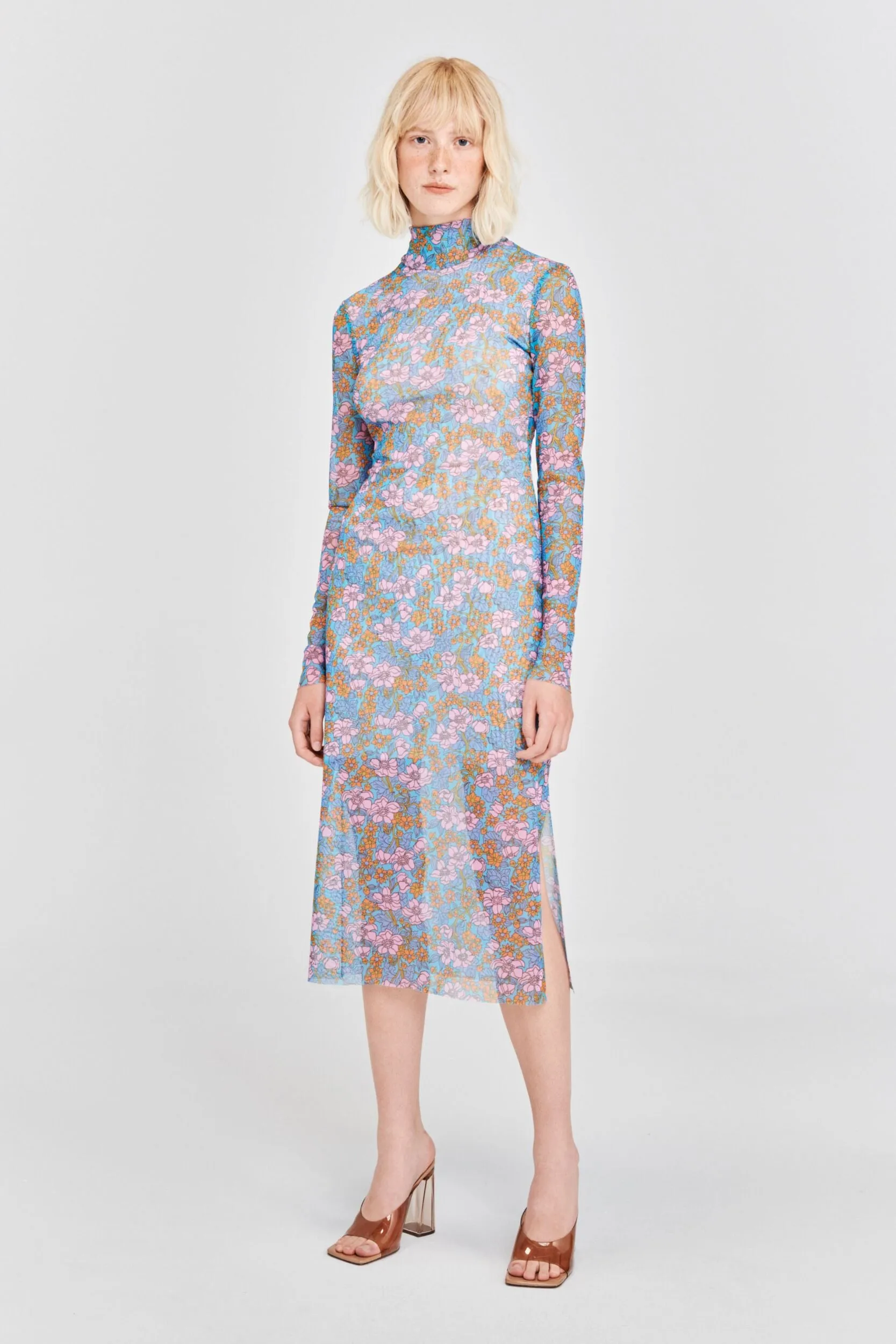 Jolain Dress - Blue Flowerscape