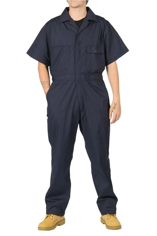 KEY Unlined Short Sleeve Coveralls - Blue