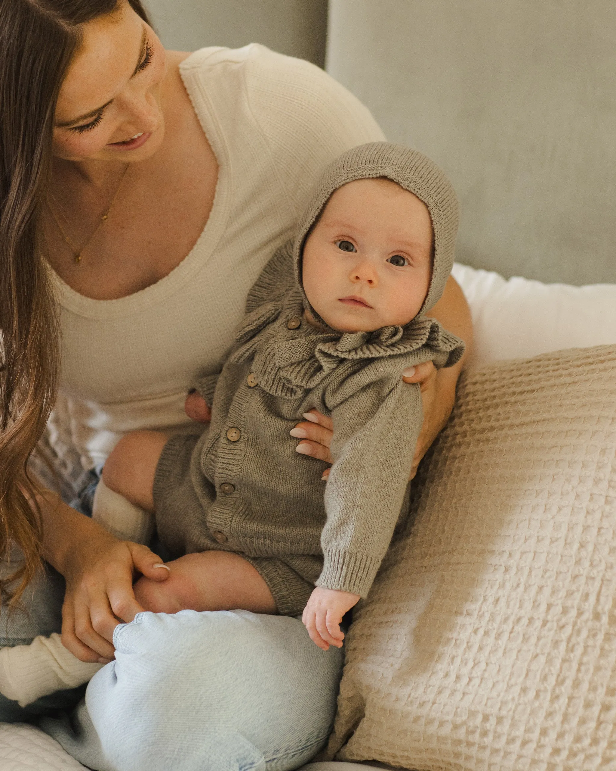 Knit Bonnet || Heathered Basil