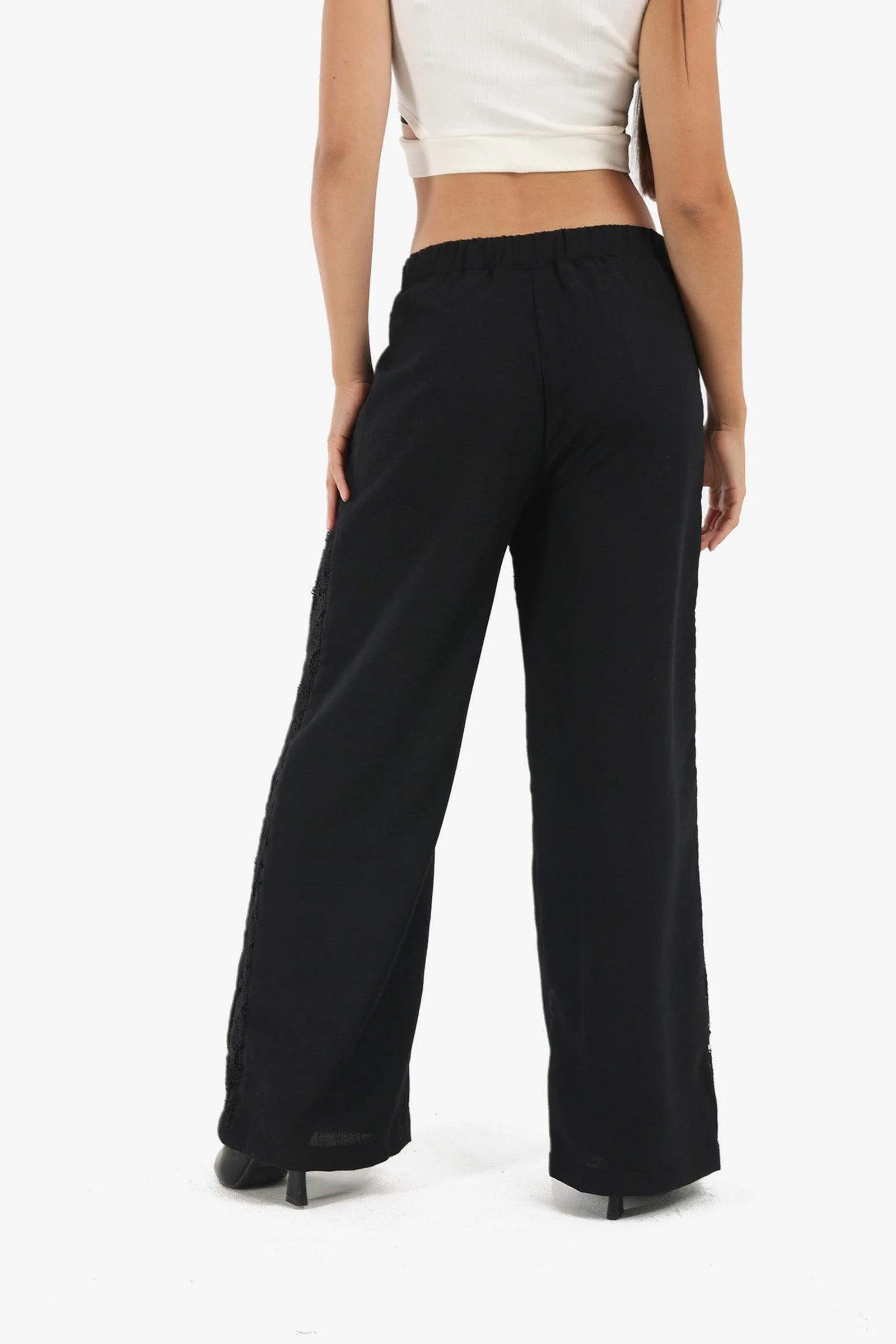 Linen Lounge Pants with Embroidery