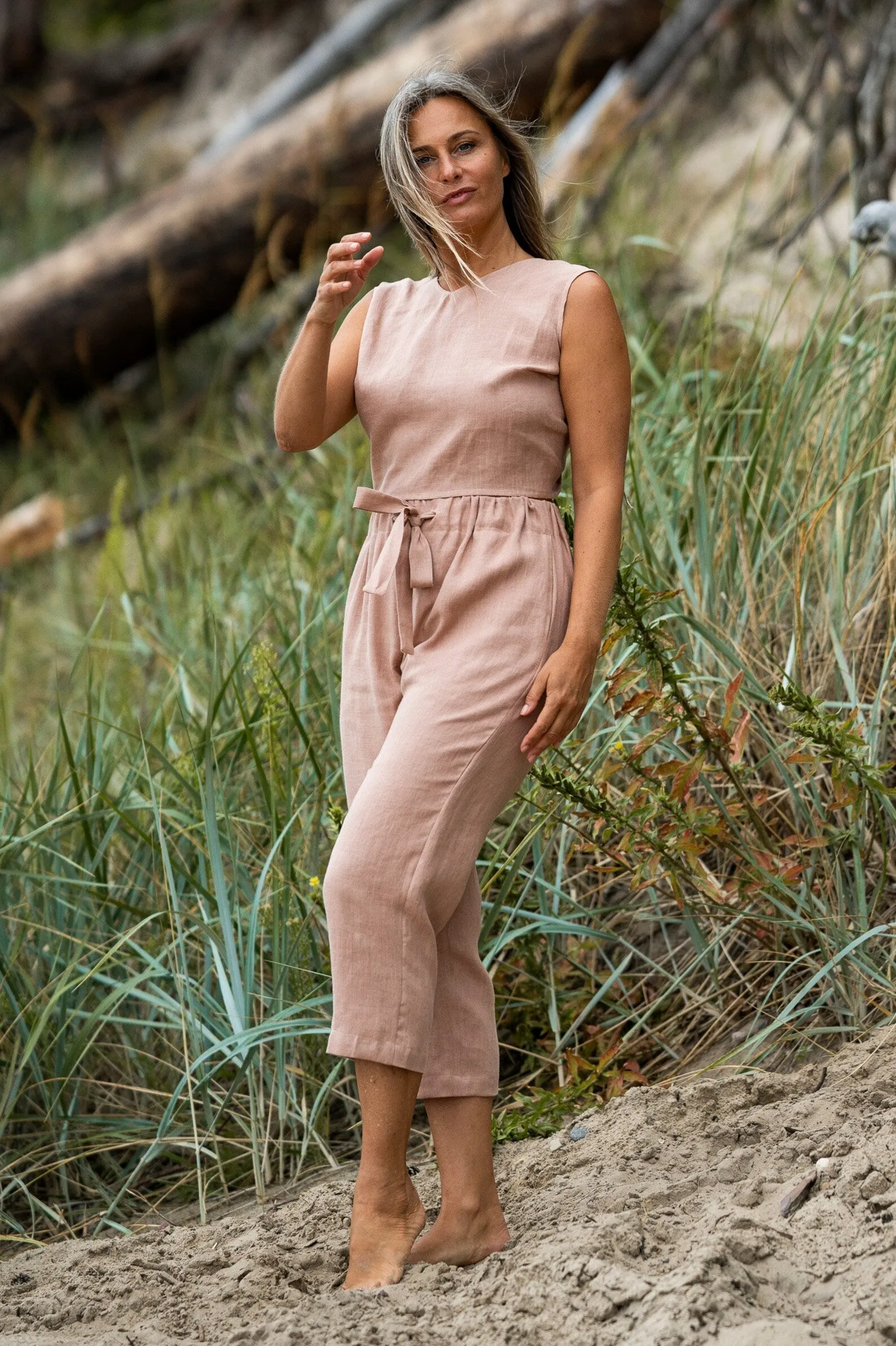 Linen Pants IEVA In Powder