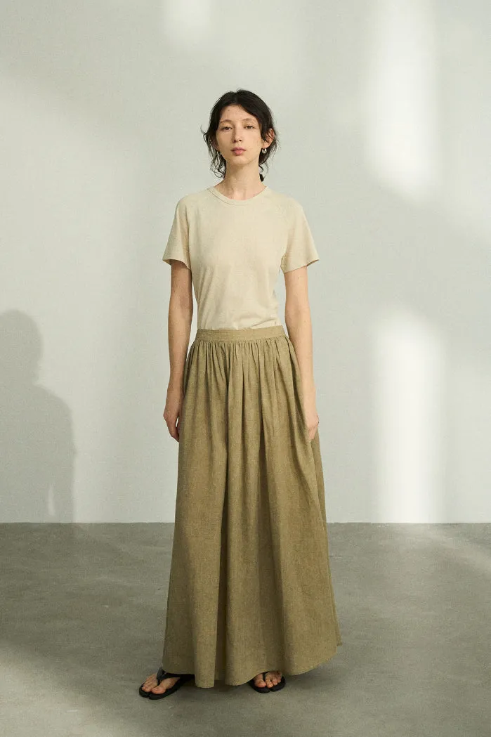 Lyocell blend Linen HEM skirt | 4 color