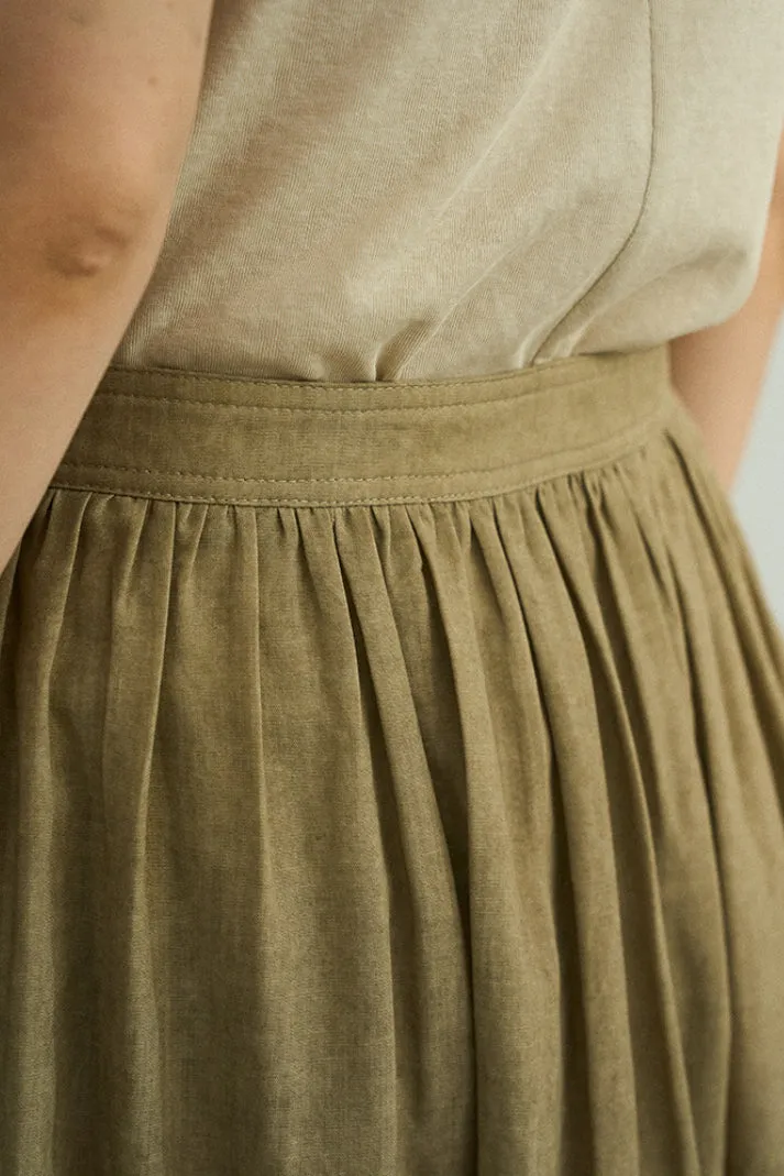 Lyocell blend Linen HEM skirt | 4 color