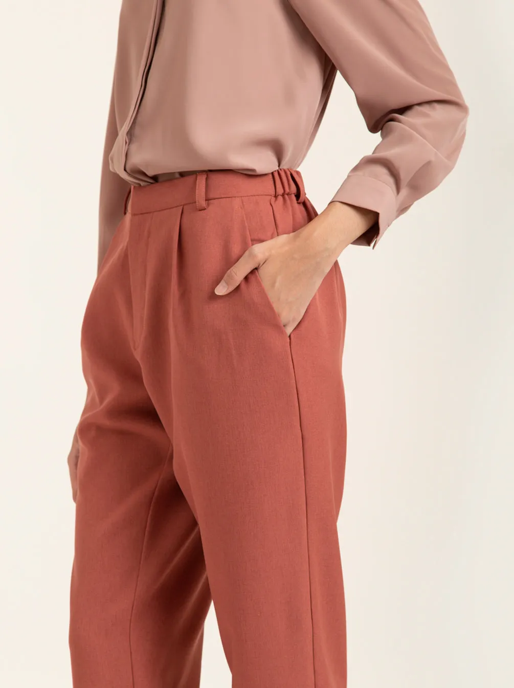 MALEIA PANTS PLAIN RUST