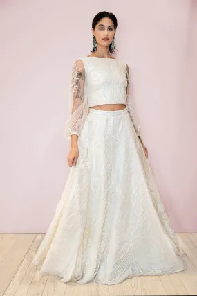 MARI White Bridal Lehenga Set