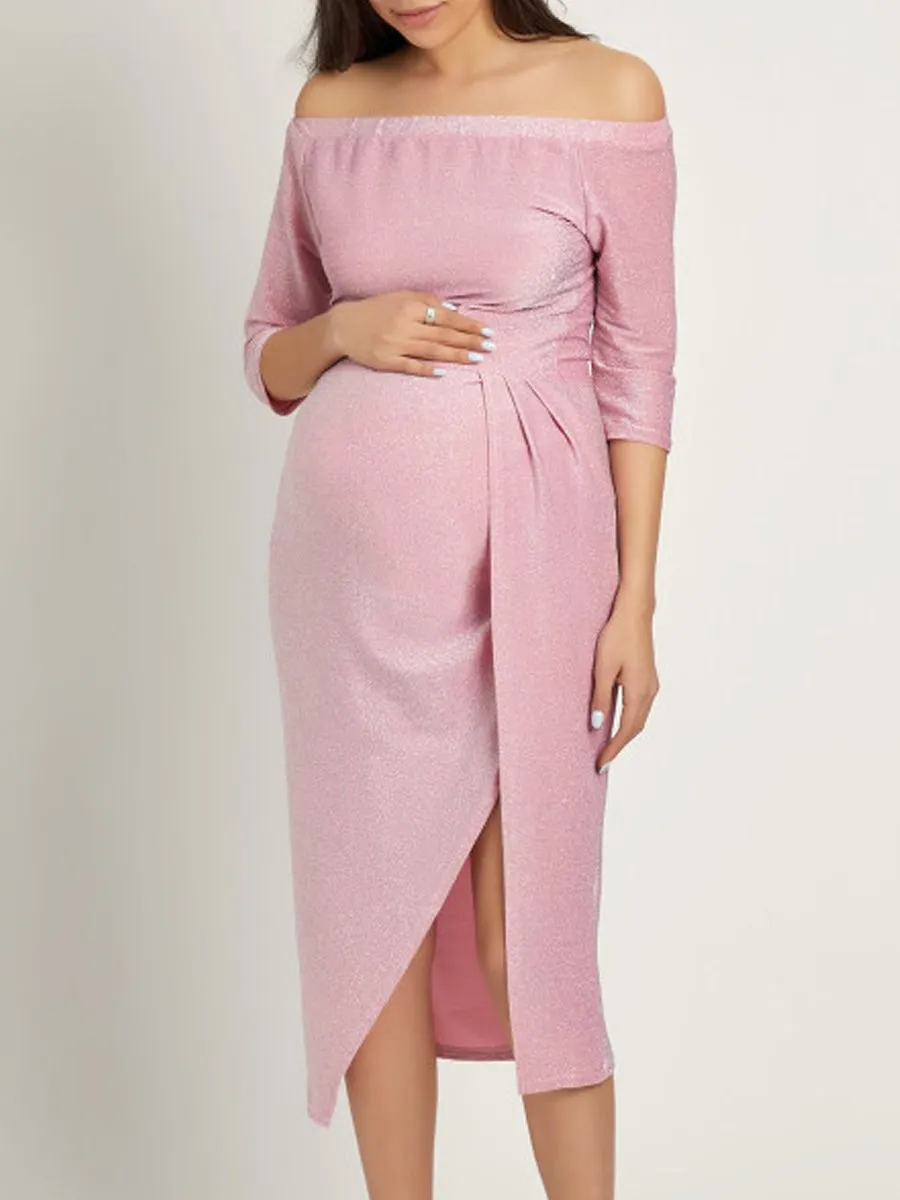 Maternity Off The Shoulder Maxi Dress