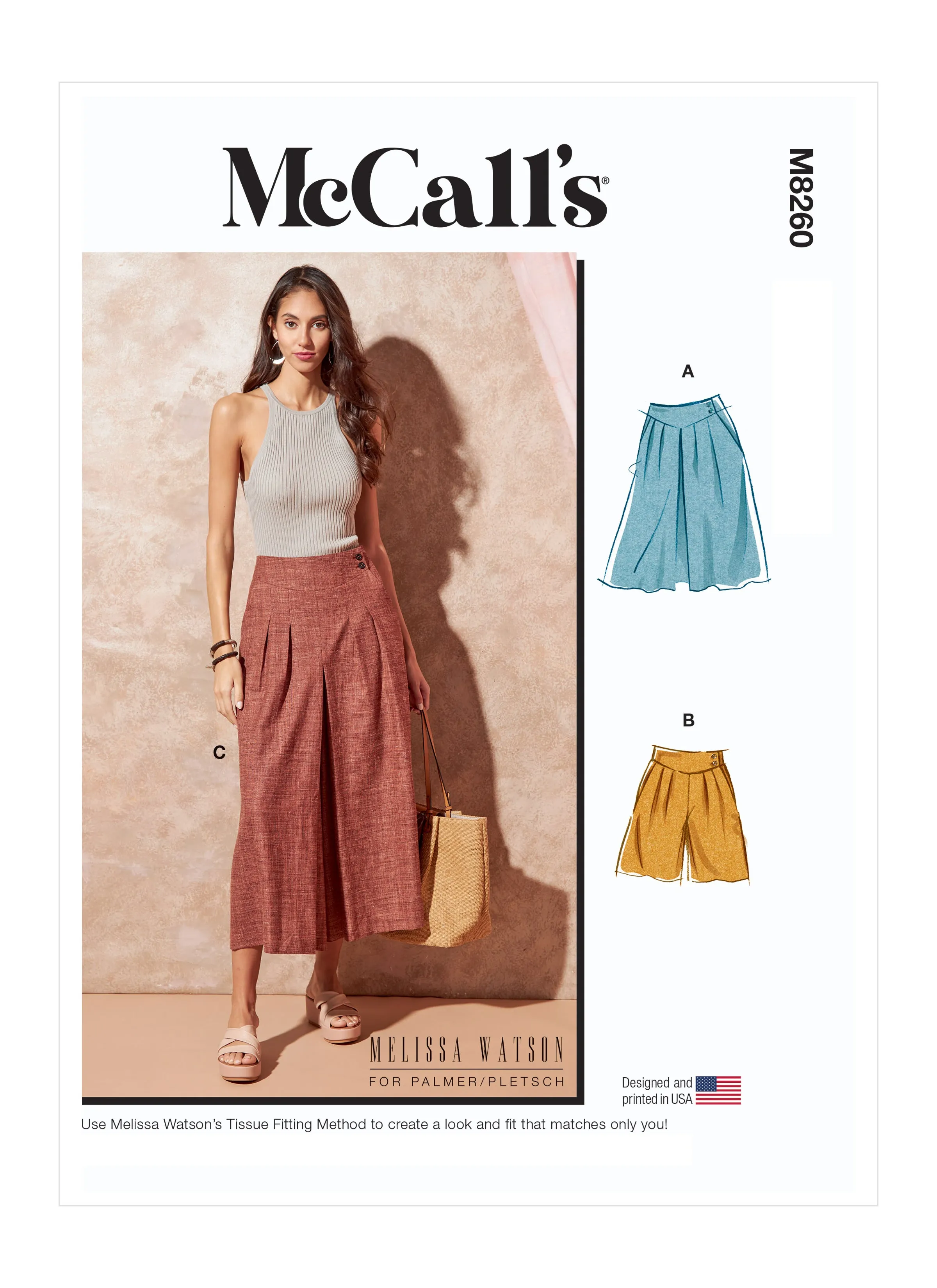 McCall's Sewing Pattern 8260 Misses' Skirt, Shorts and Pants