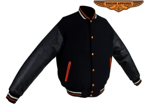 Men's Black Varsity Baseball Jacket