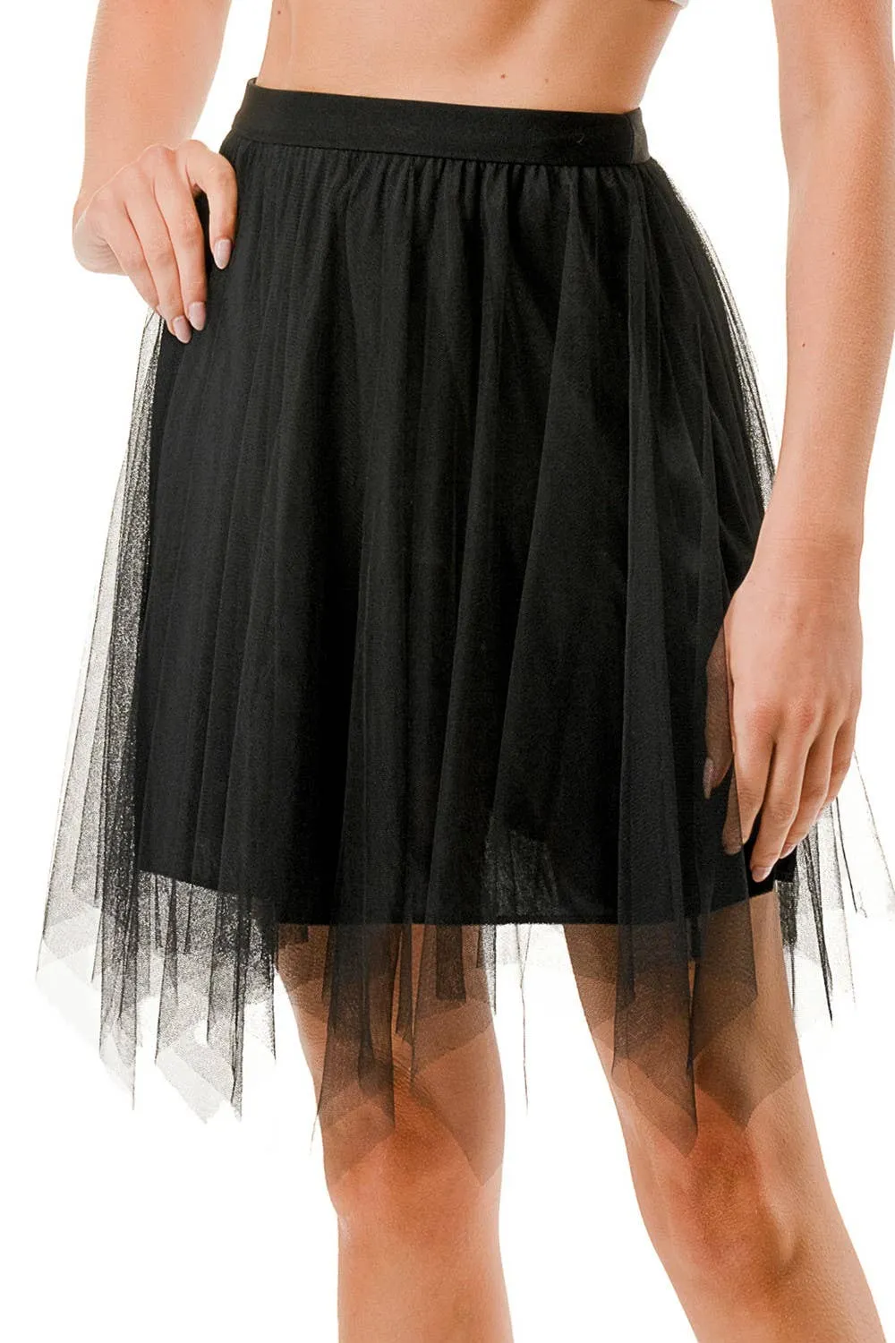 Mesh Pleated Skirt