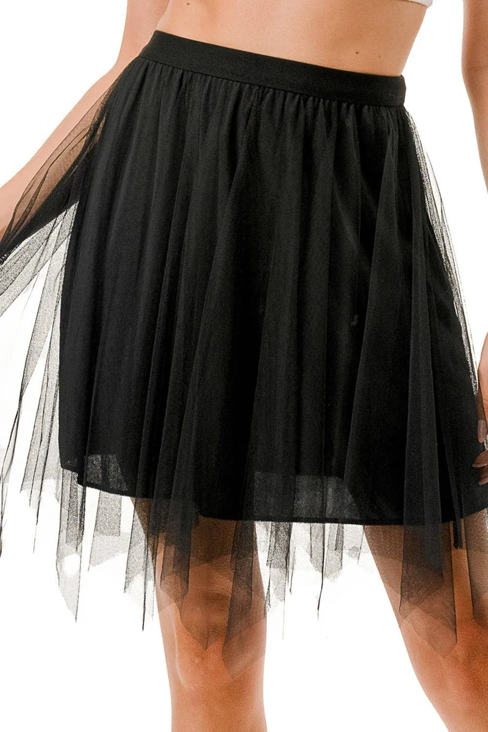 Mesh Pleated Skirt